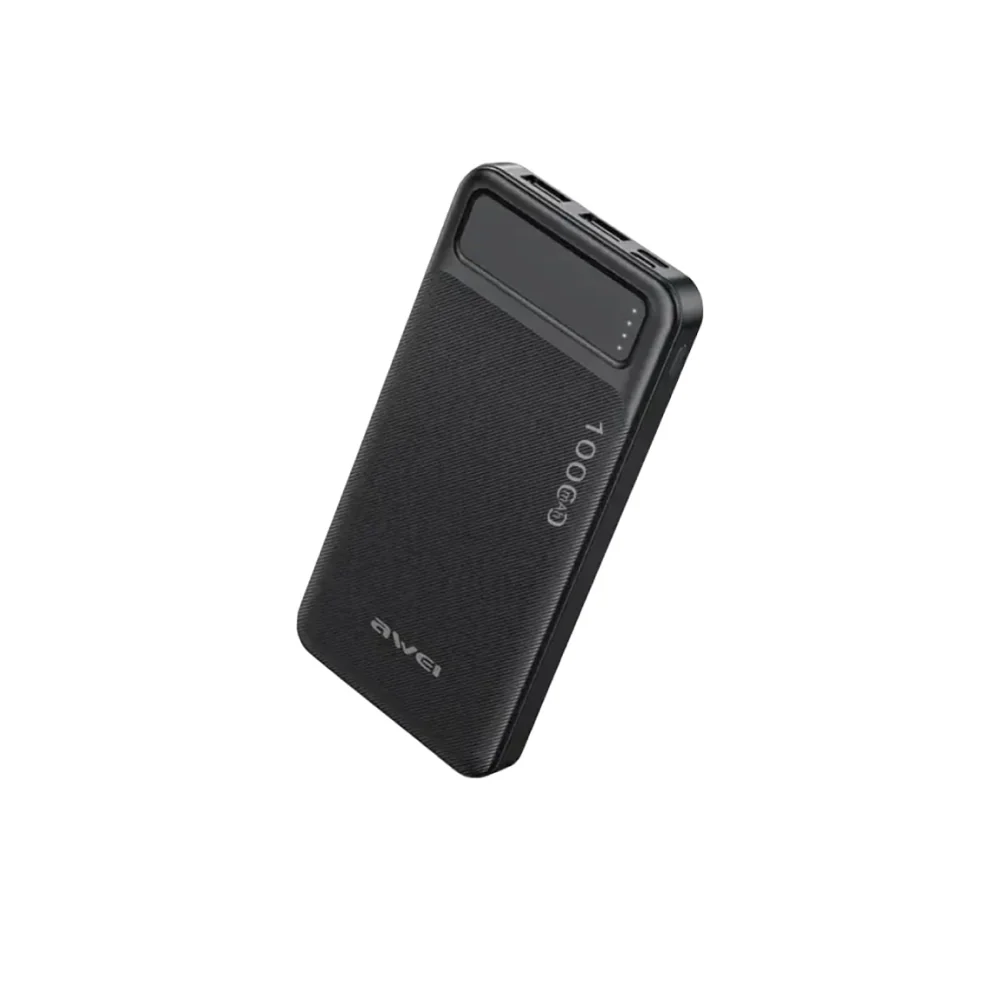 AWEI P5K Portable Power Bank 10000mAh Powerbank Dual USB A Type c Micro Dual input Fast Charge Travel Poverbank For Mobile Phone - Image 3