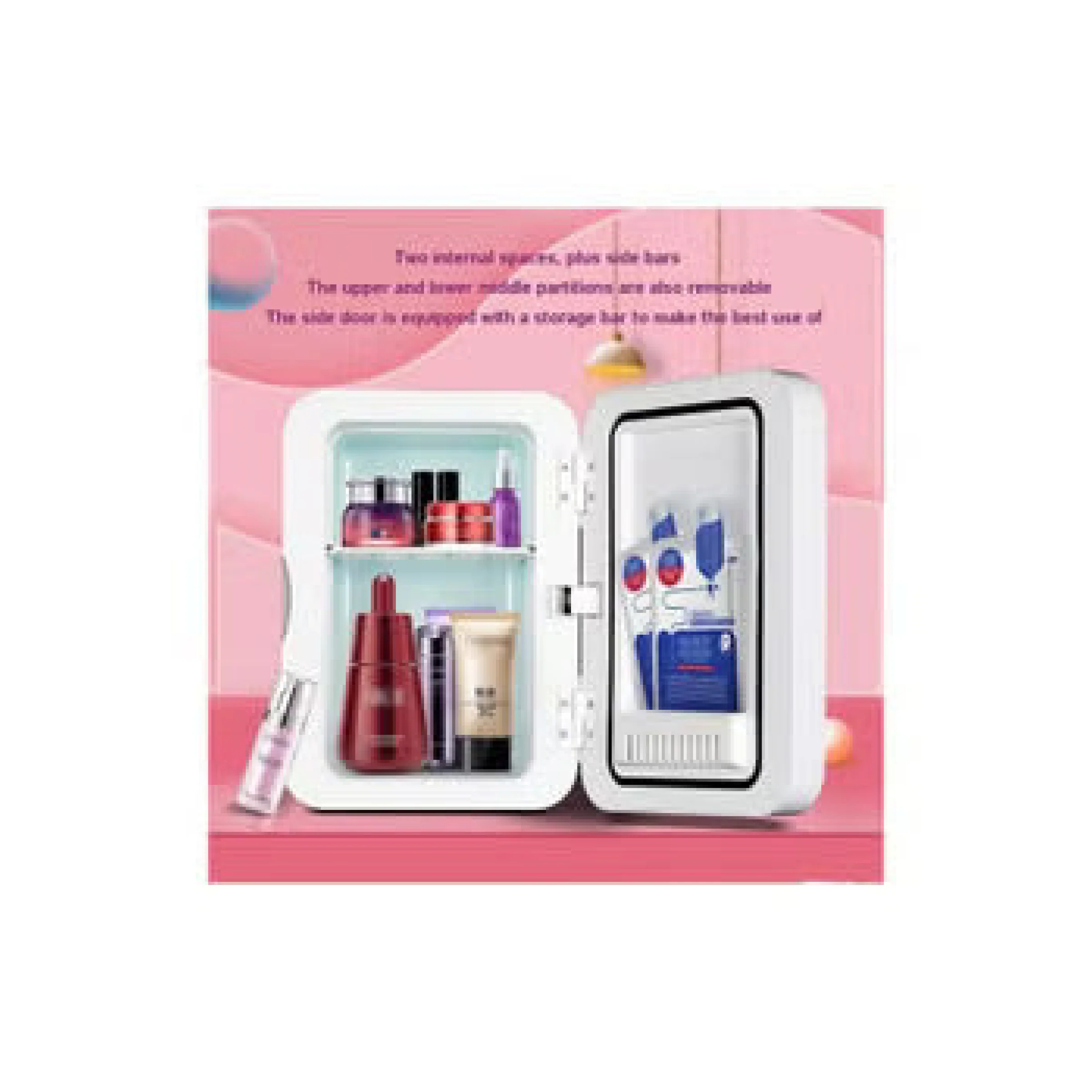 Mini Makeup Beauty Fridge With Mirror - Image 4